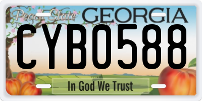 GA license plate CYB0588