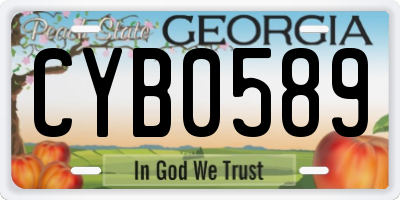 GA license plate CYB0589