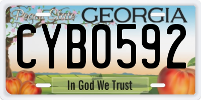 GA license plate CYB0592