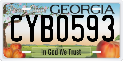 GA license plate CYB0593