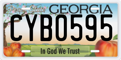 GA license plate CYB0595