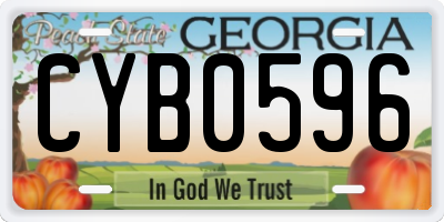 GA license plate CYB0596
