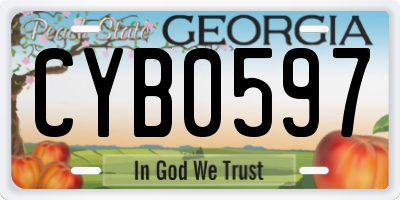 GA license plate CYB0597