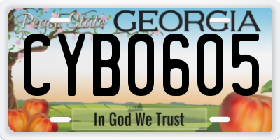 GA license plate CYB0605