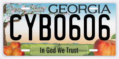 GA license plate CYB0606