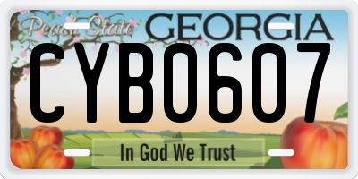 GA license plate CYB0607