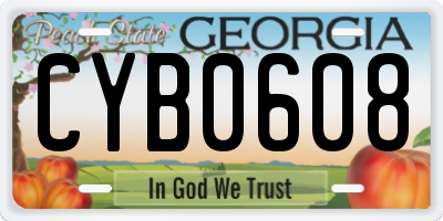 GA license plate CYB0608