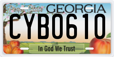 GA license plate CYB0610