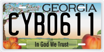 GA license plate CYB0611