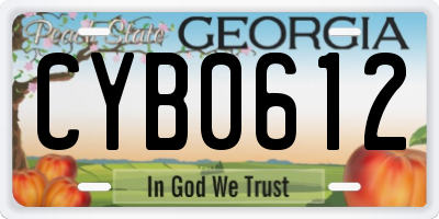 GA license plate CYB0612