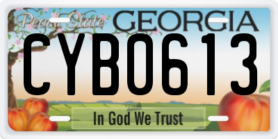 GA license plate CYB0613