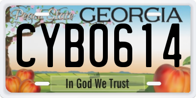 GA license plate CYB0614