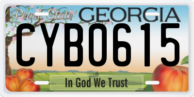 GA license plate CYB0615