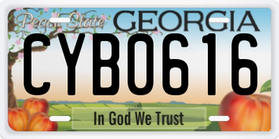 GA license plate CYB0616