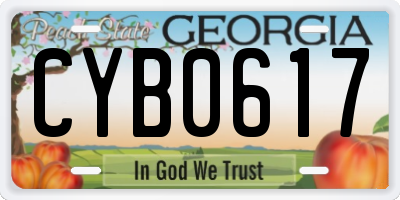 GA license plate CYB0617