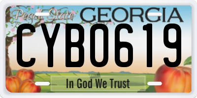 GA license plate CYB0619