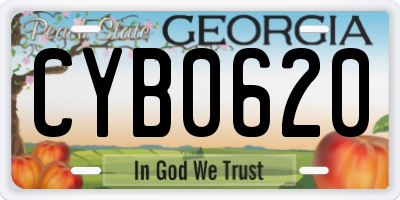GA license plate CYB0620
