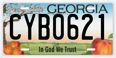 GA license plate CYB0621