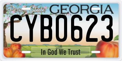 GA license plate CYB0623