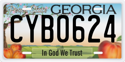 GA license plate CYB0624