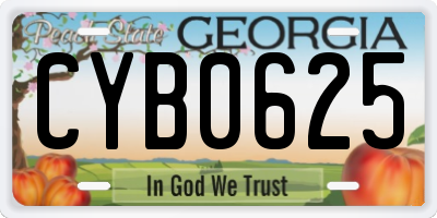 GA license plate CYB0625