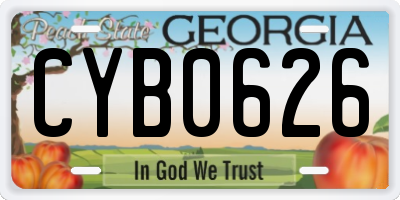 GA license plate CYB0626