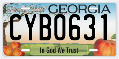 GA license plate CYB0631