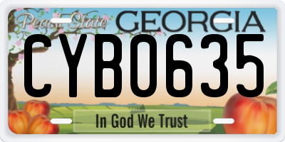 GA license plate CYB0635