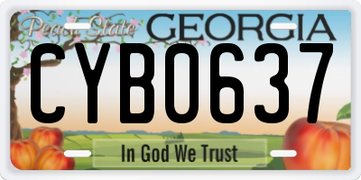 GA license plate CYB0637