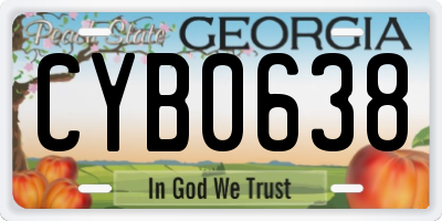 GA license plate CYB0638