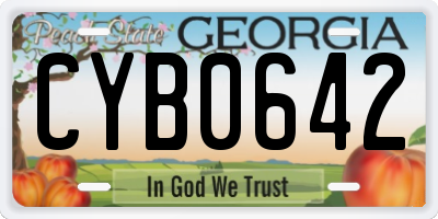 GA license plate CYB0642