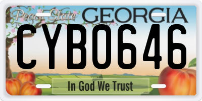 GA license plate CYB0646