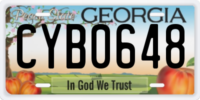 GA license plate CYB0648
