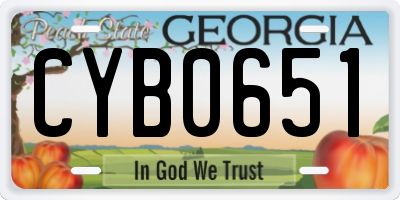 GA license plate CYB0651