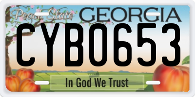 GA license plate CYB0653