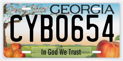 GA license plate CYB0654
