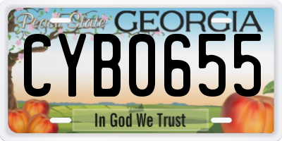 GA license plate CYB0655