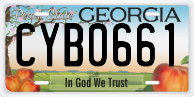 GA license plate CYB0661
