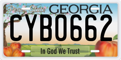 GA license plate CYB0662