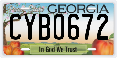 GA license plate CYB0672
