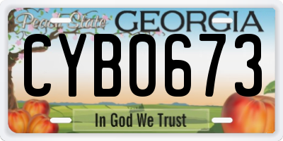 GA license plate CYB0673