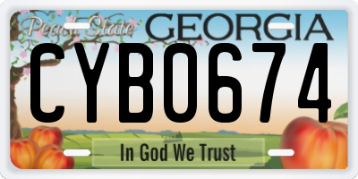 GA license plate CYB0674