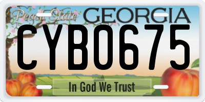 GA license plate CYB0675