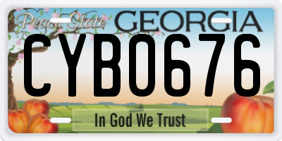 GA license plate CYB0676