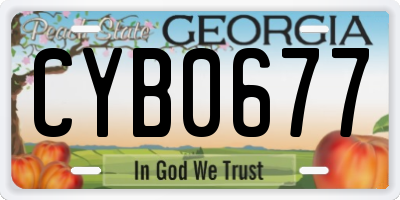 GA license plate CYB0677