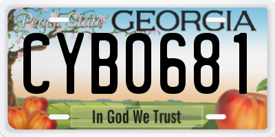 GA license plate CYB0681