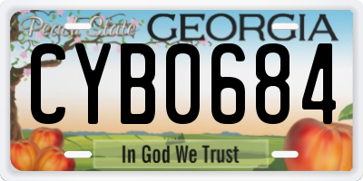 GA license plate CYB0684