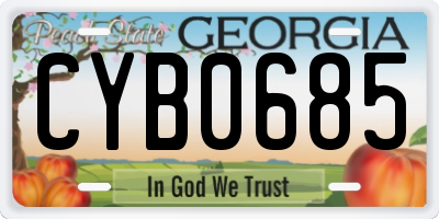 GA license plate CYB0685