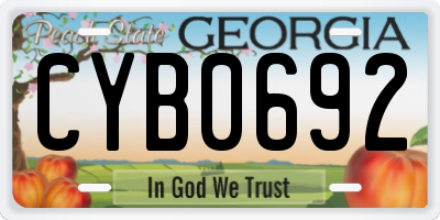GA license plate CYB0692