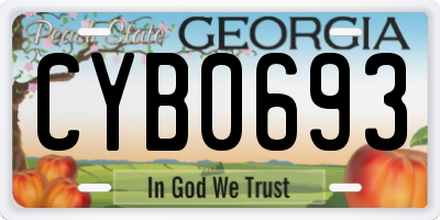 GA license plate CYB0693